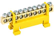 Шина неизолированная тип "Стойка" IEK PE "земля" ШНИ-6х9-10-С-Ж 10 групп желтый картинка 